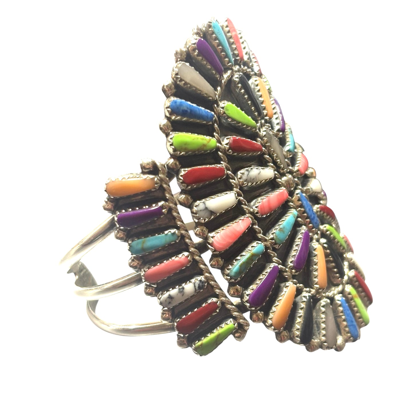 Mixed Block Stone Squash Blossom Necklace Set