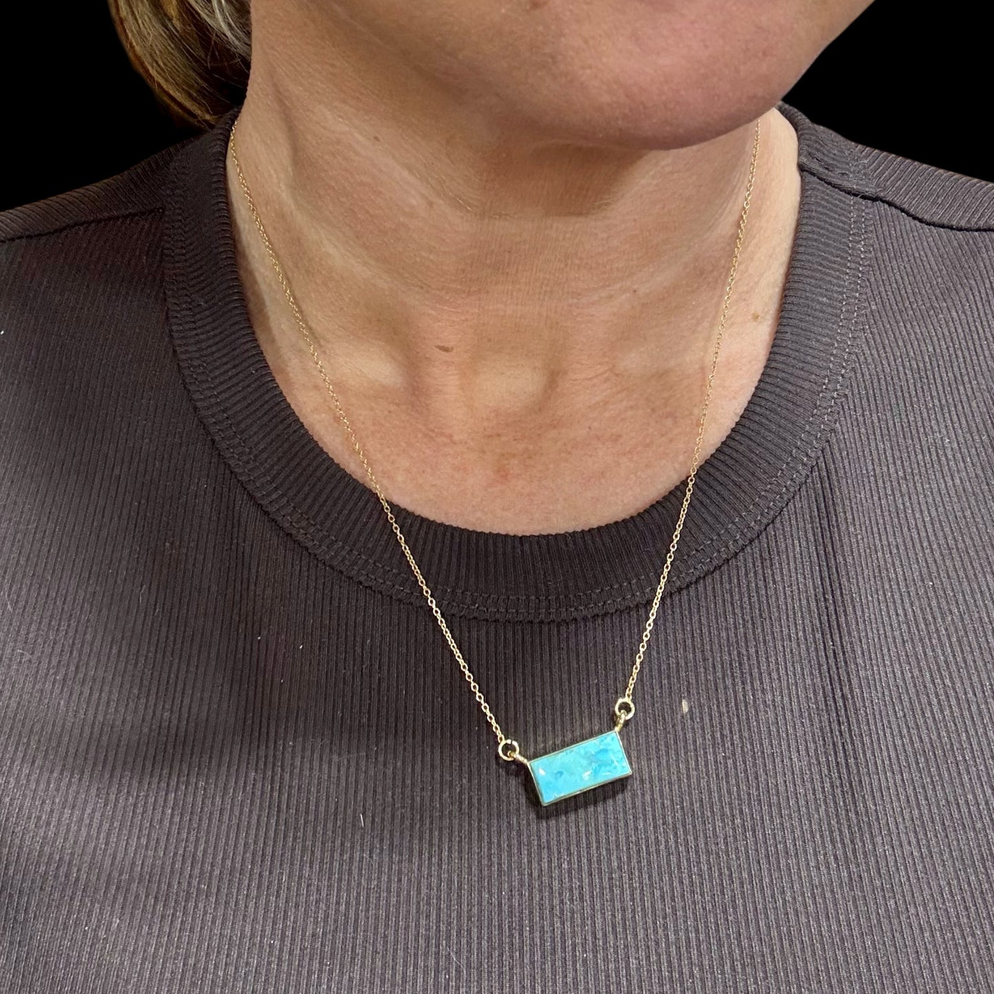 16" 14k Gold Plated SS Bar Necklace