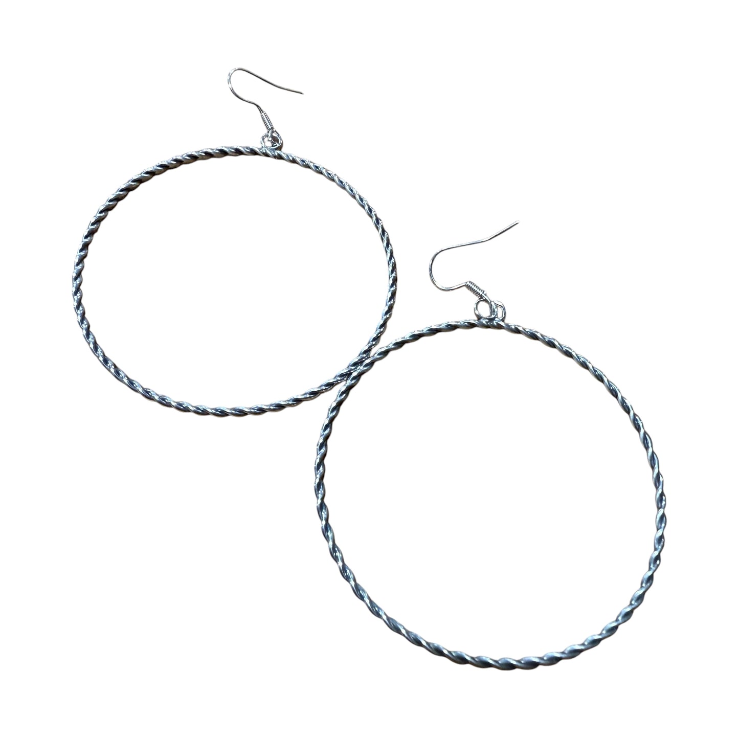Twisted Wire Sterling Silver Hoops
