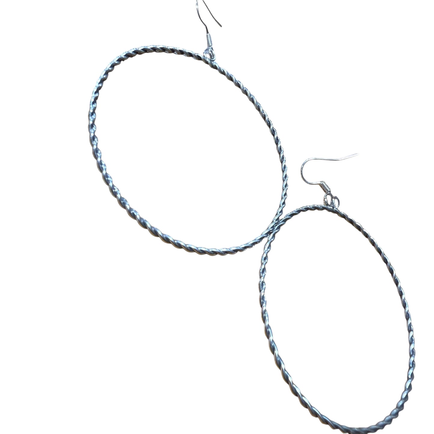 Twisted Wire Sterling Silver Hoops