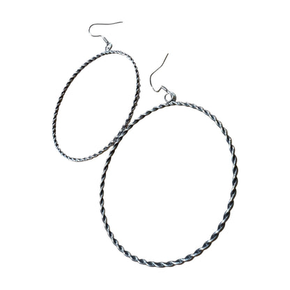 Twisted Wire Sterling Silver Hoops