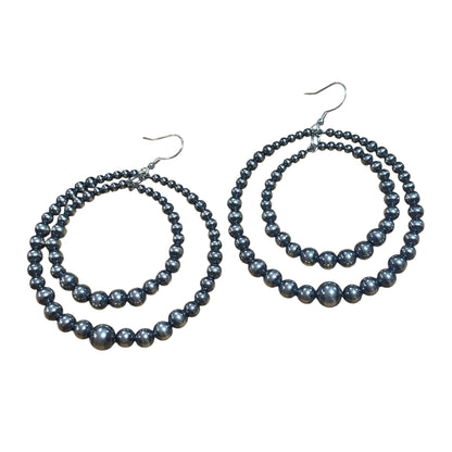 Pearl Double Hoop Earrings