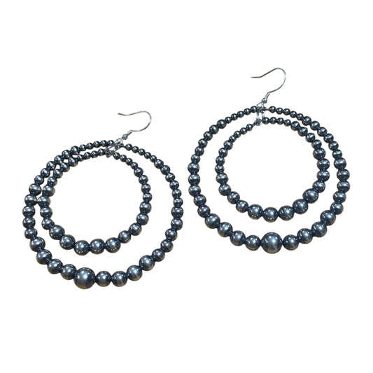 Pearl Double Hoop Earrings