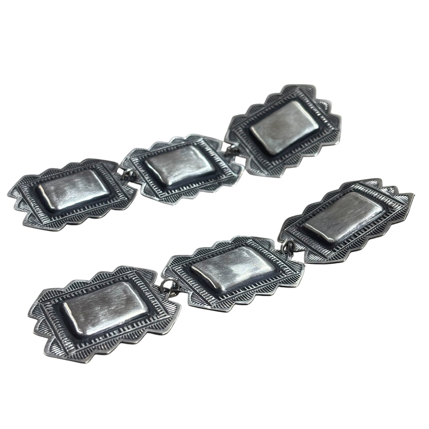 Sterling Silver Concho Drop Earrings