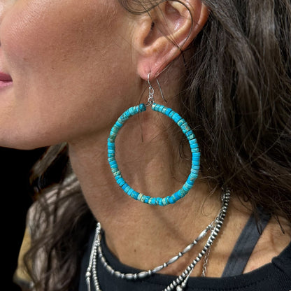 Magnesite Dyed Turquoise Hoops