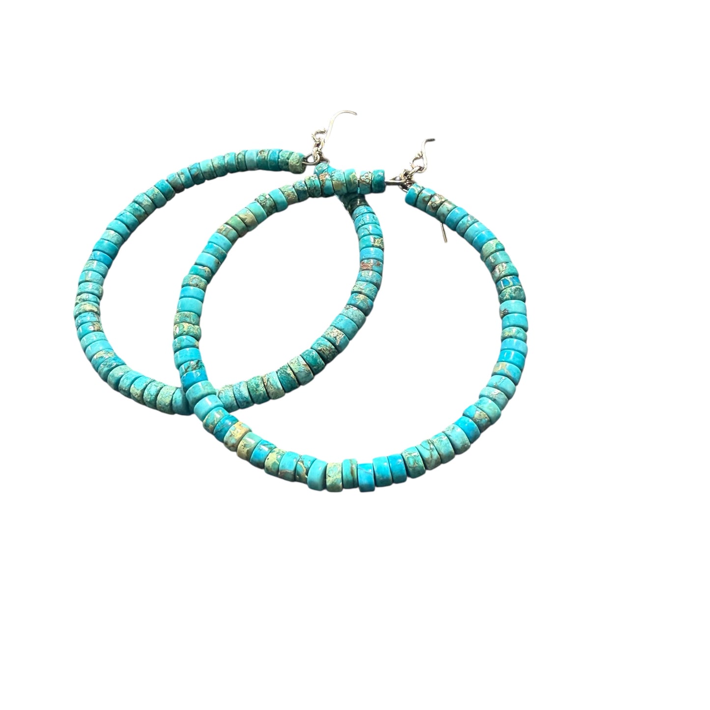 Magnesite Dyed Turquoise Hoops