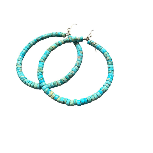 Magnesite Dyed Turquoise Hoops