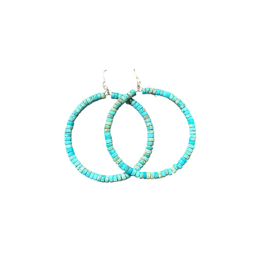 Magnesite Dyed Turquoise Hoops