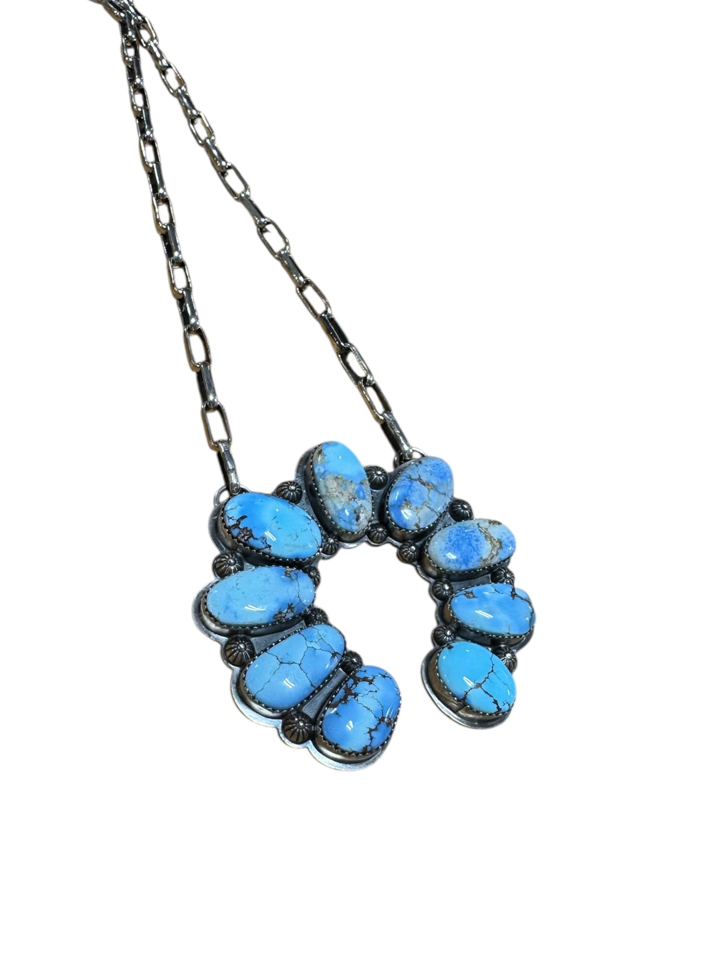 17" Golden Hills Naja Necklace by T. Nez Sr.