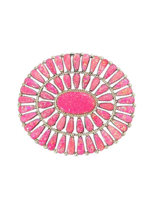 Pink Cluster Buckle by Devin Benally
