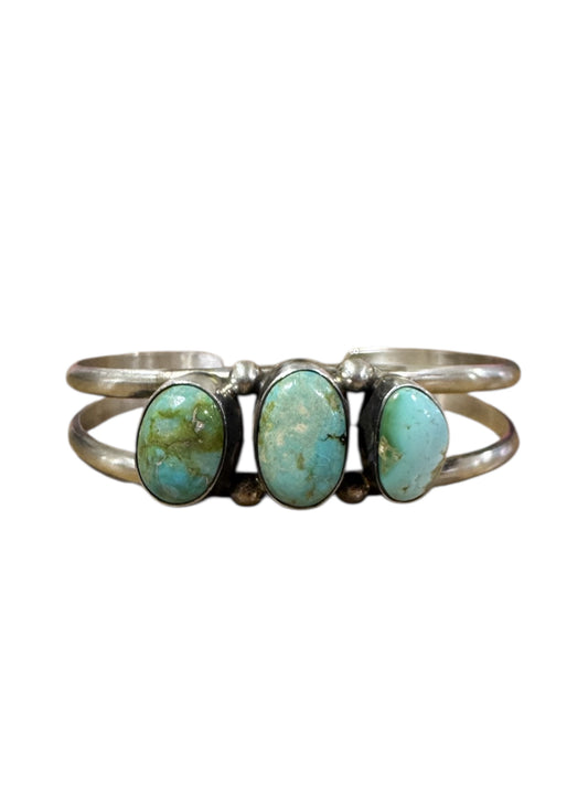 Kingman 3-Stone Cuff By Augustine Largo, Navajo