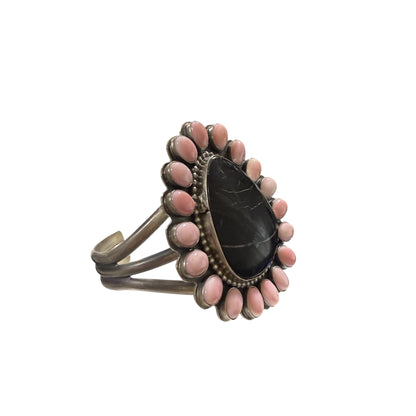 White Buffalo & Pink Conch Statement Cuff