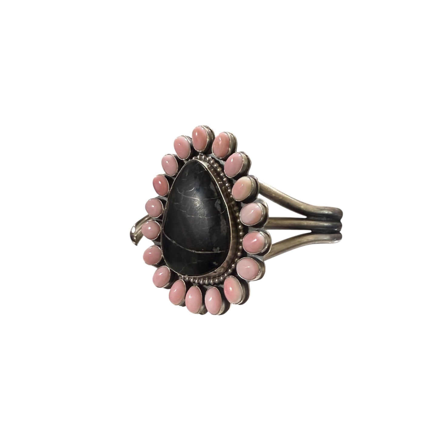 White Buffalo & Pink Conch Statement Cuff