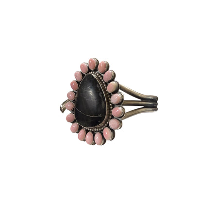 White Buffalo & Pink Conch Statement Cuff