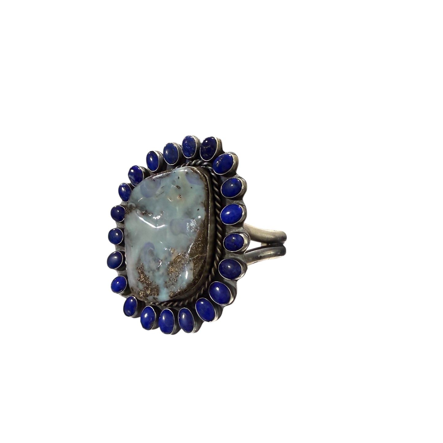 Boulder Opal & Lapis Cuff
