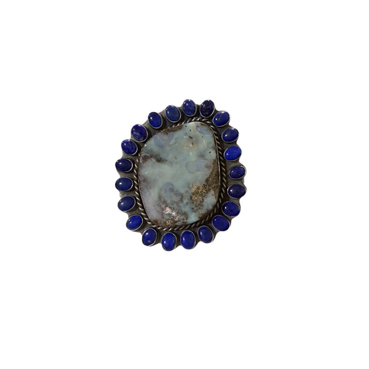 Boulder Opal & Lapis Cuff