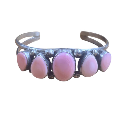 5 Stone Pink Conch Cuff