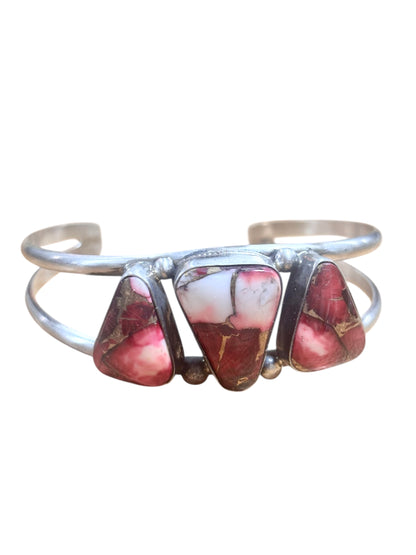 3 Stone Rose Dahlia Cuff  #1