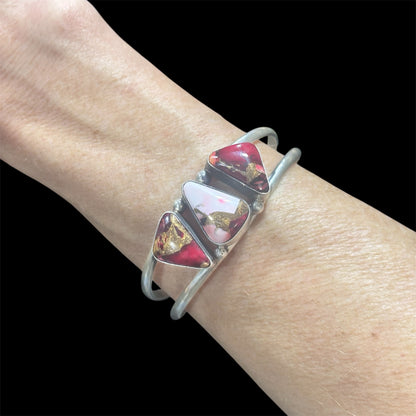 3 Stone Rose Dahlia Cuff #2