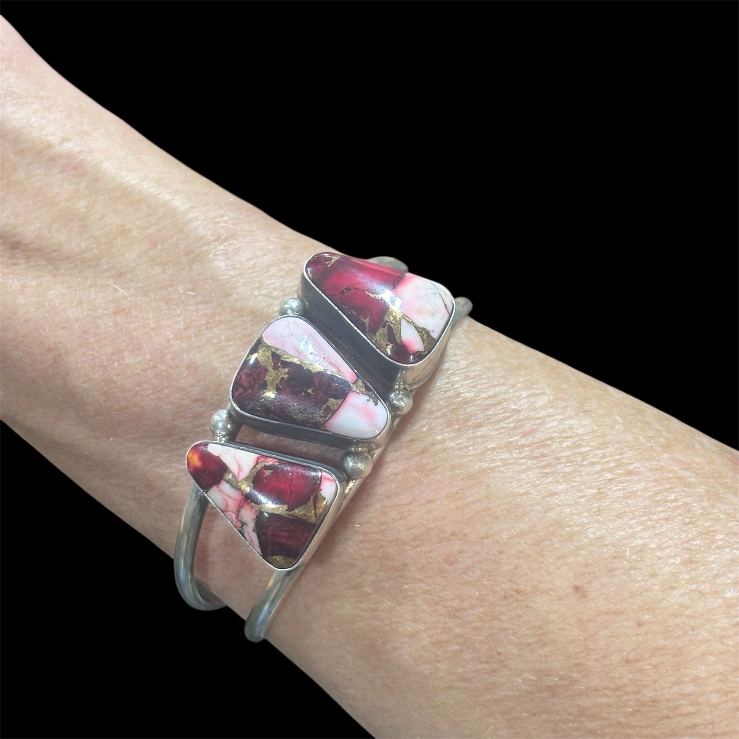 3 Stone Rose Dahlia Cuff #3