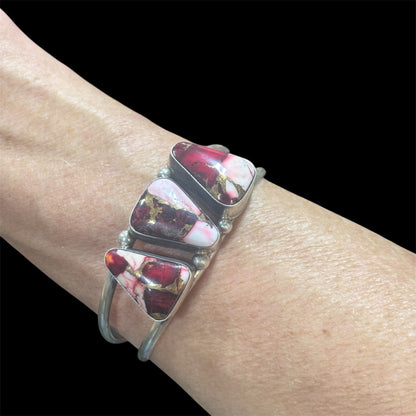 3 Stone Rose Dahlia Cuff #3