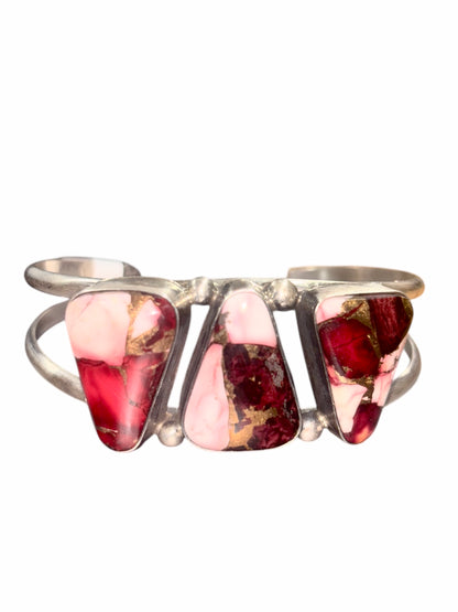3 Stone Rose Dahlia Cuff #3