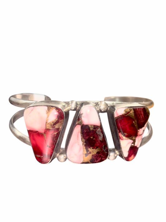 3 Stone Rose Dahlia Cuff #3