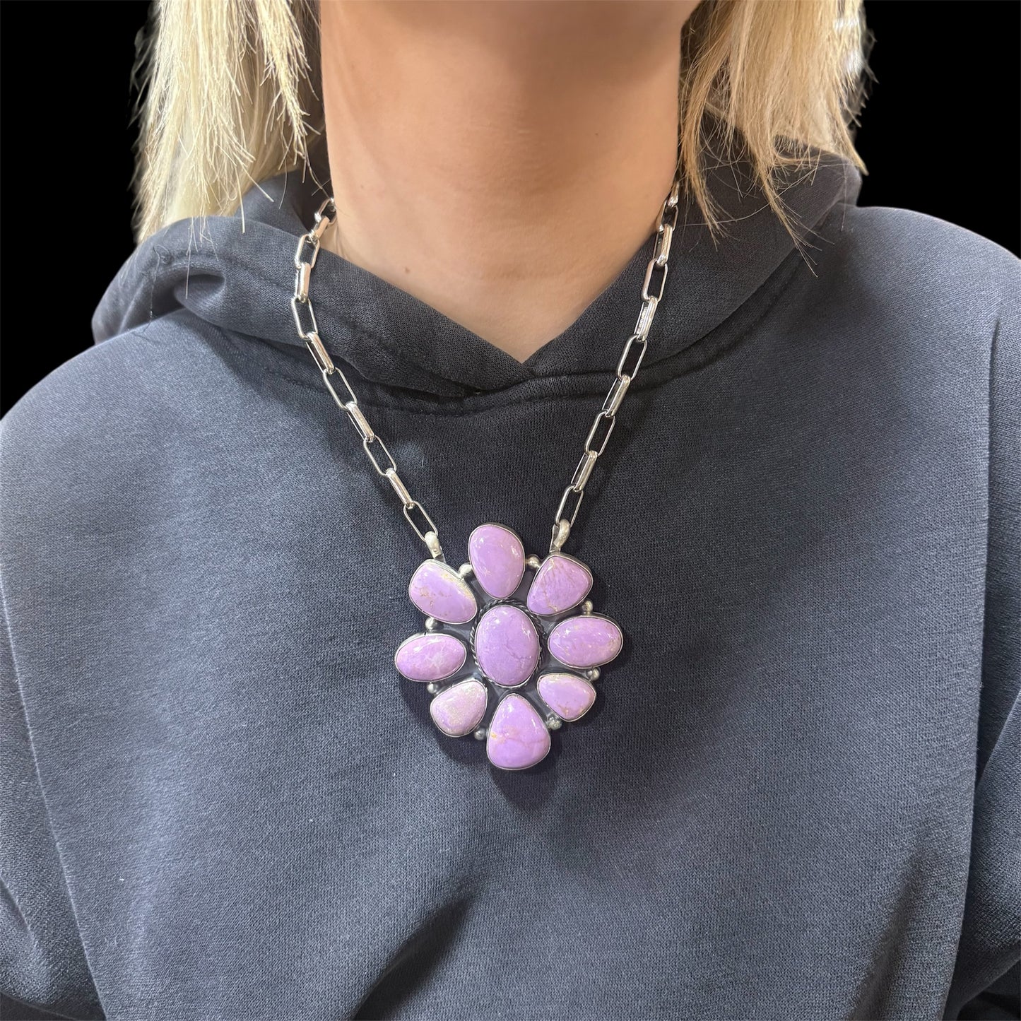 Phosphosiderite Cluster Statement Necklace