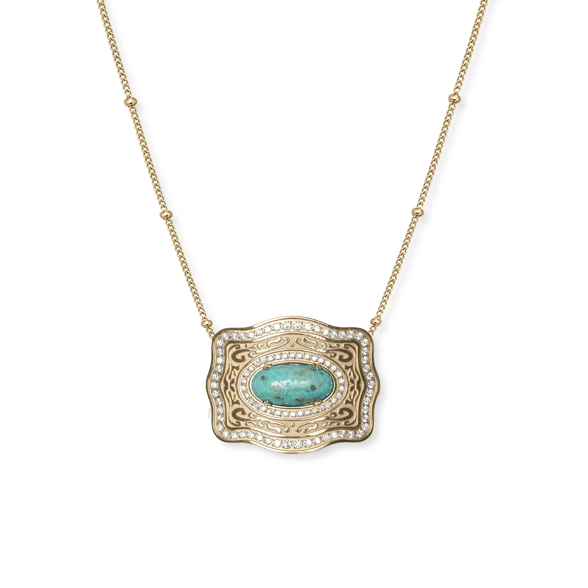 SpurWest Oasis Belt Buckle Necklace Gold
