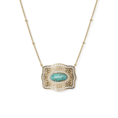 SpurWest Oasis Belt Buckle Necklace Gold