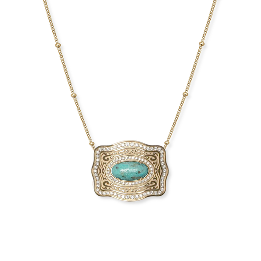 SpurWest Oasis Belt Buckle Necklace Gold