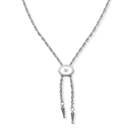 SpurWest Annley Bolo Tie Necklace Silver