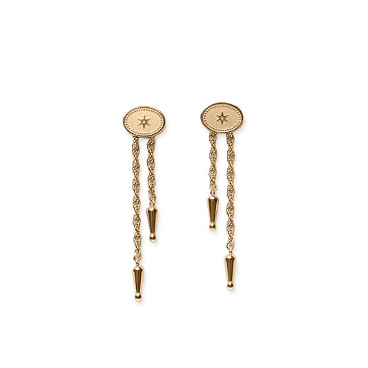 SpurWest Annley Bolo Tie Earrings Gold