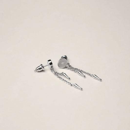 SpurWest Annley Bolo Tie Earrings Silver