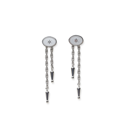 SpurWest Annley Bolo Tie Earrings Silver
