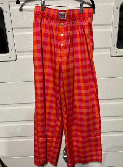 The Hannah Hot Pink & Orange Plaid Pants