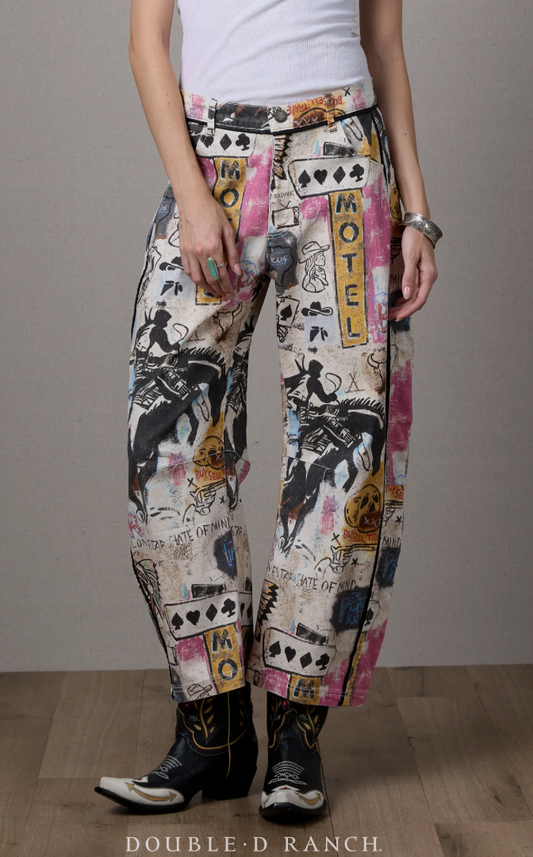 Cowboy Graffiti Denim PANTS by Double D