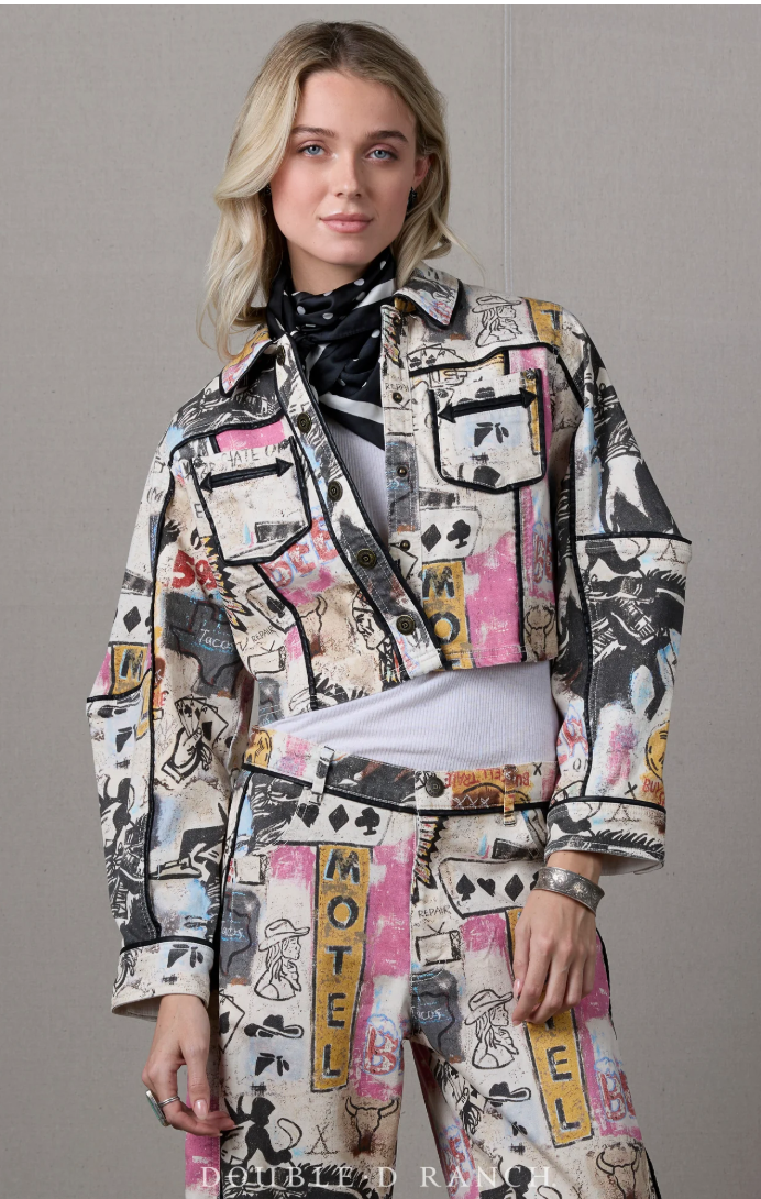 Cowboy Graffiti Denim JACKET by Double D