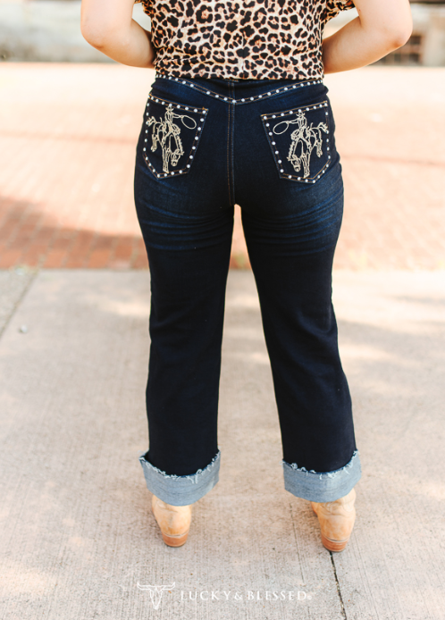 The Virgil Bucking Horse Dark Wash Jeans