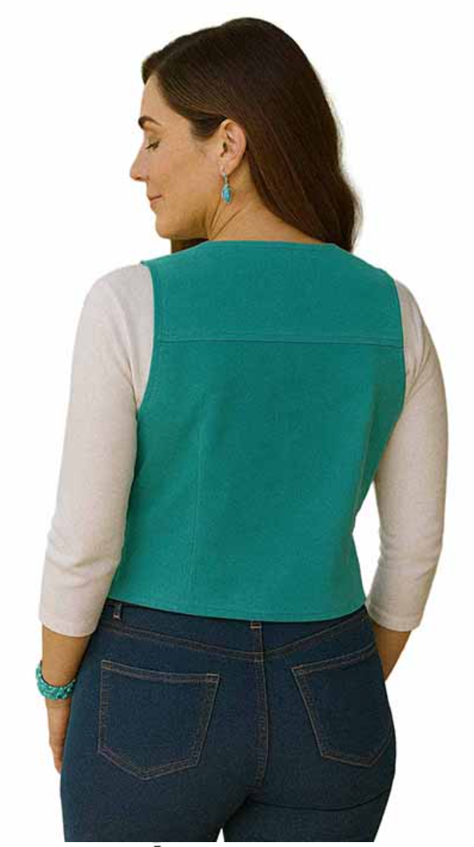Turquoise Suede Button Vest by Scully