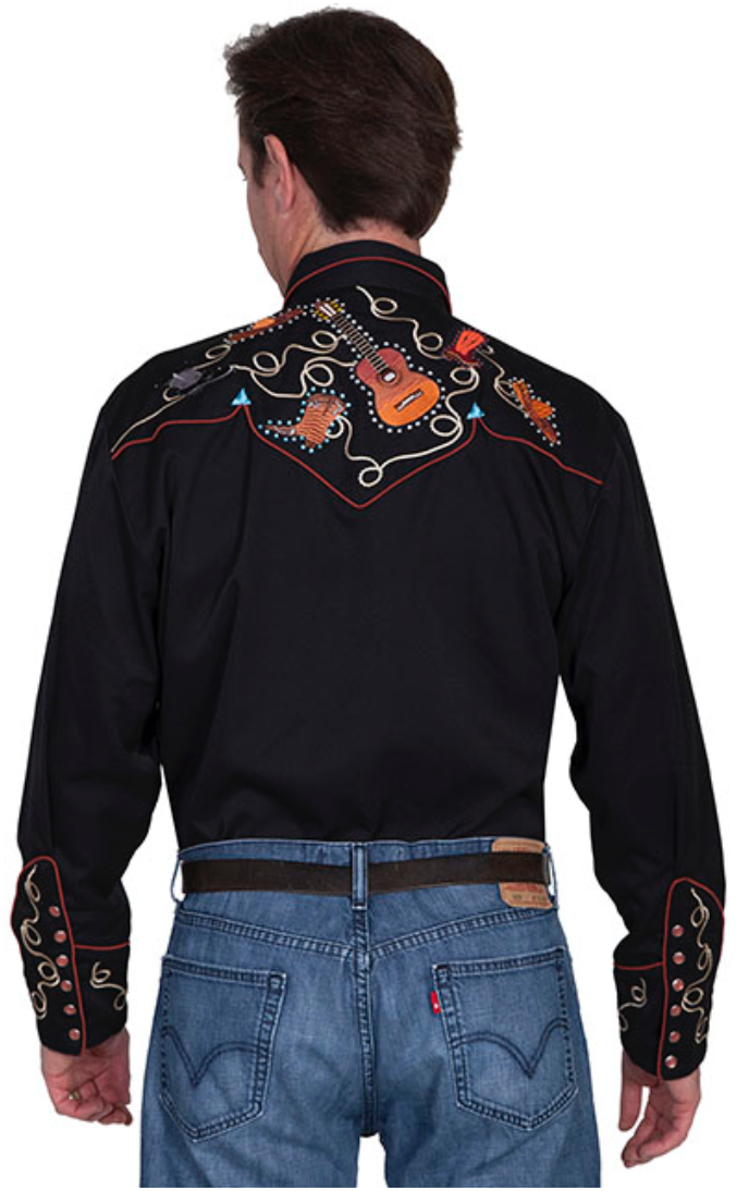 Boots, Hats, & Guitars; Embroidered Shirt by Scully