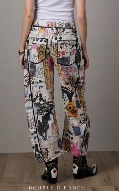 Cowboy Graffiti Denim PANTS by Double D