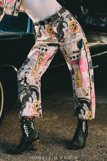 Cowboy Graffiti Denim PANTS by Double D