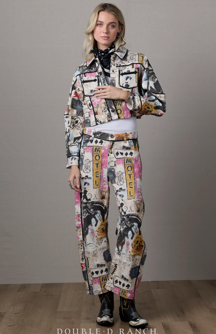 Cowboy Graffiti Denim PANTS by Double D