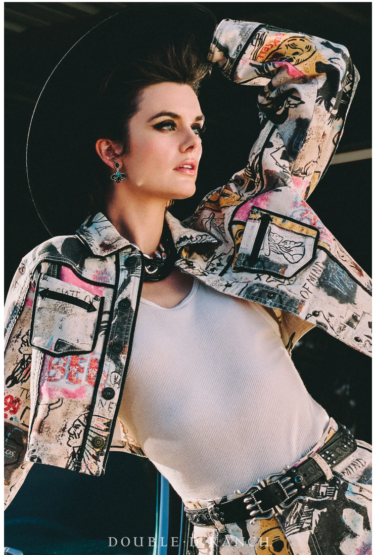 Cowboy Graffiti Denim JACKET by Double D