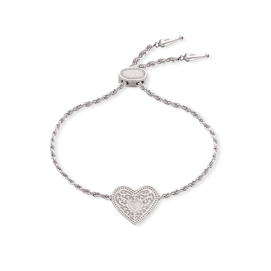 SpurWest Audrey Heart Bracelet Silver