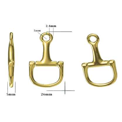 Stainless Steel Equestrian Snaffle Bit Two Tone Necklace: 17.8”