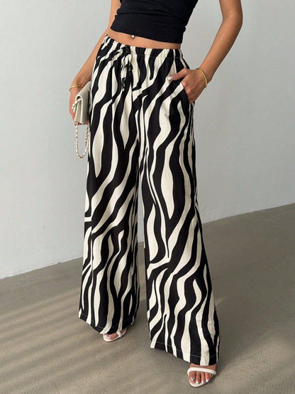 Zoey Zebra Wide Leg Pants