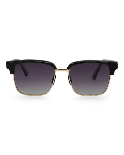 Austin - Unisex Polarized Square Sunglasses: Black