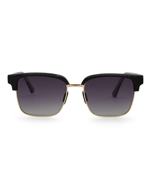 Austin - Unisex Polarized Square Sunglasses: Black
